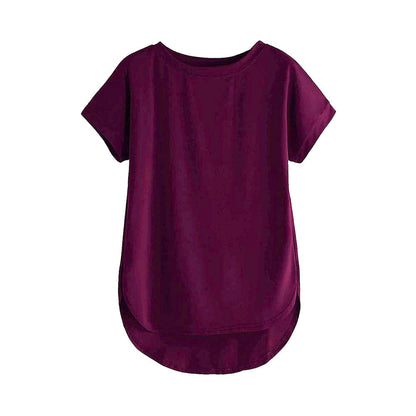 Women Solid Round Neck Cotton  T-Shirt