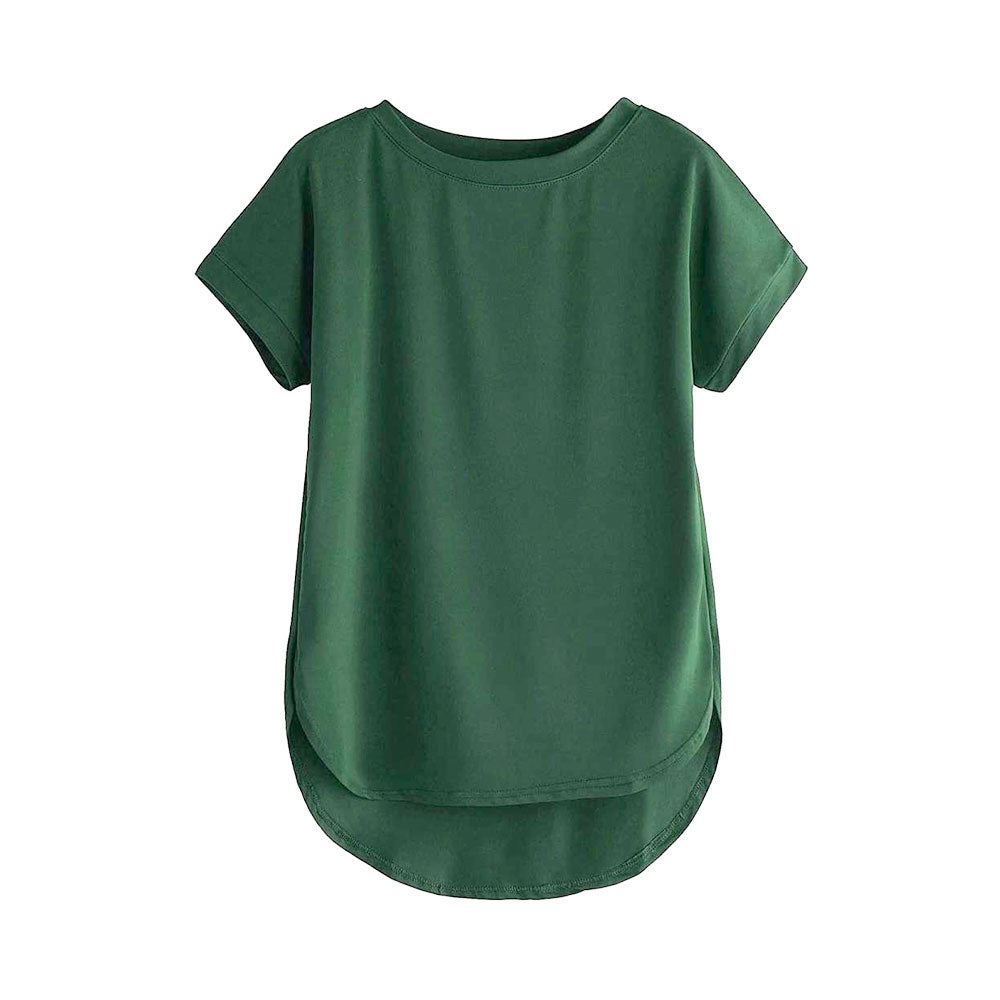 Women Solid Round Neck Cotton  T-Shirt