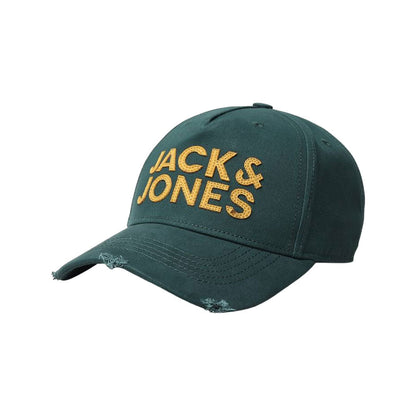 Jack & Jones Men Green & Yellow Embroidered Cap