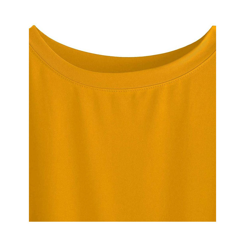 Women Solid Round Neck Cotton  T-Shirt