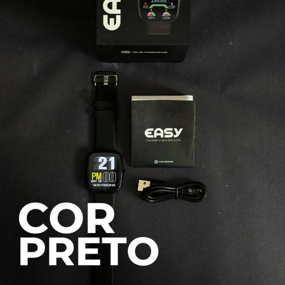 Smartwatch Easy Wearzone À Prova Dágua 1 Atm Bateria Longa